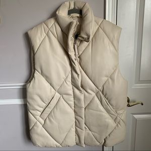 abercrombie & fitch vegan leather puffer vest